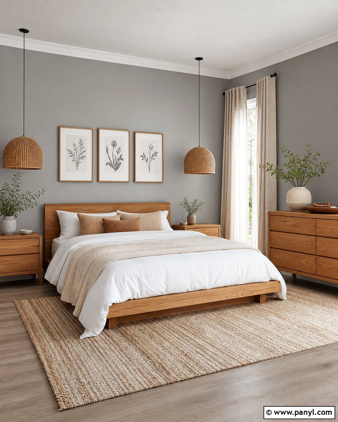 Gray Walls With Oak Bedroom Furniture - 20 Gray Walls Neutral Decor Ideas