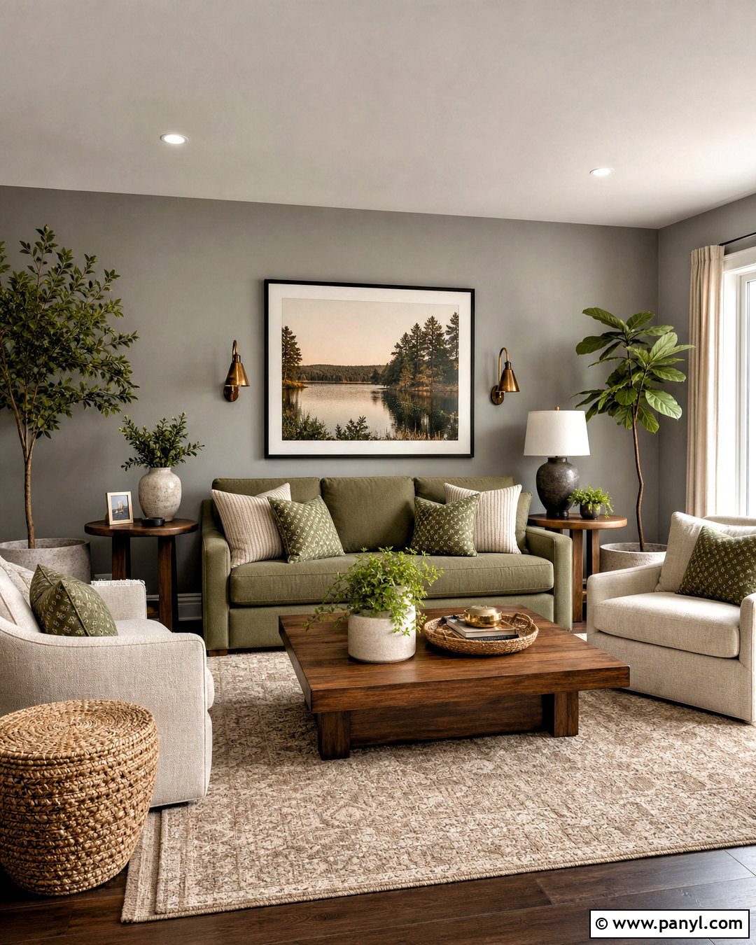 Gray Walls With Sage Green Decor - 20 gray wall design ideas