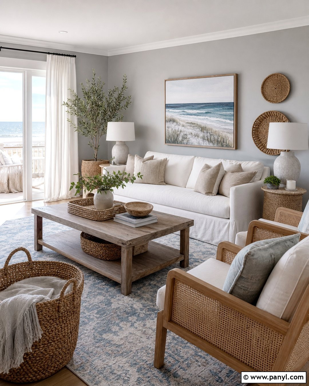 Gray Walls With Soft Coastal Decor - 20 Gray Walls Neutral Decor Ideas