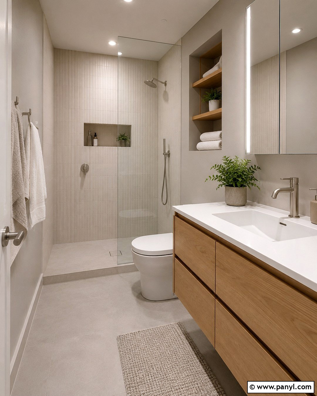 Gray Walls With Walk-In Shower - 20 Small Bathroom With Gray Walls