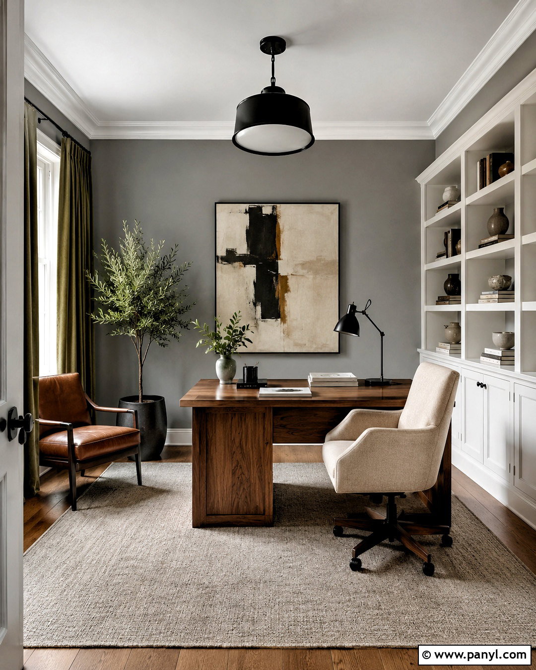 Gray Walls With White Trim Home Office - 20 White Trim With Gray Walls