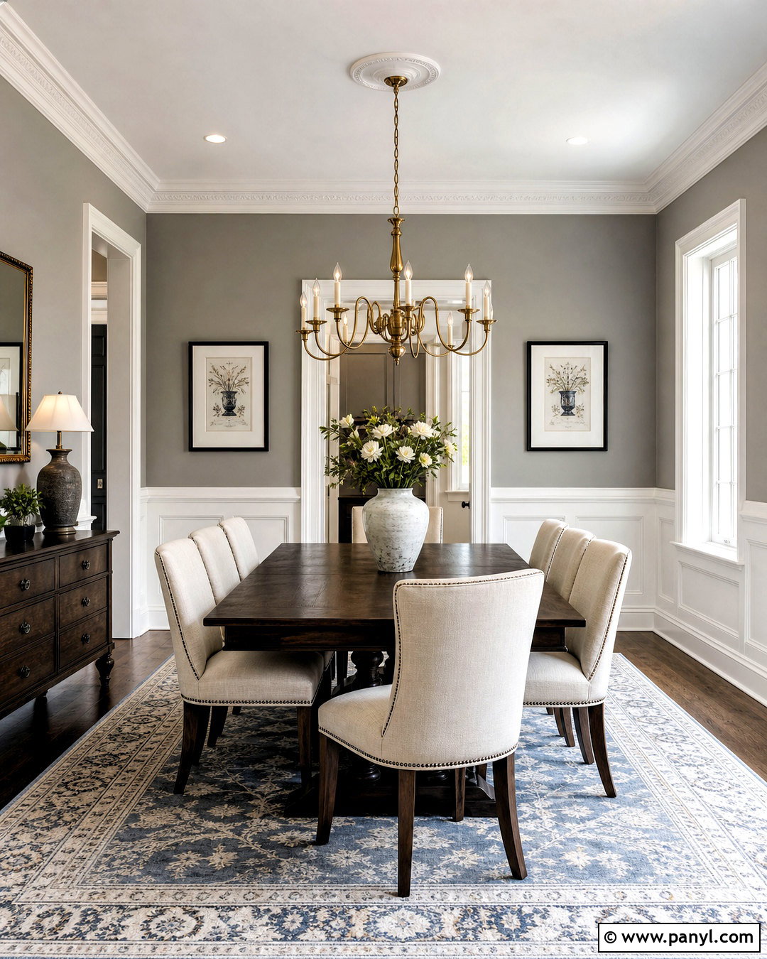 Gray Walls With White Wainscoting - 20 white grey paint ideas