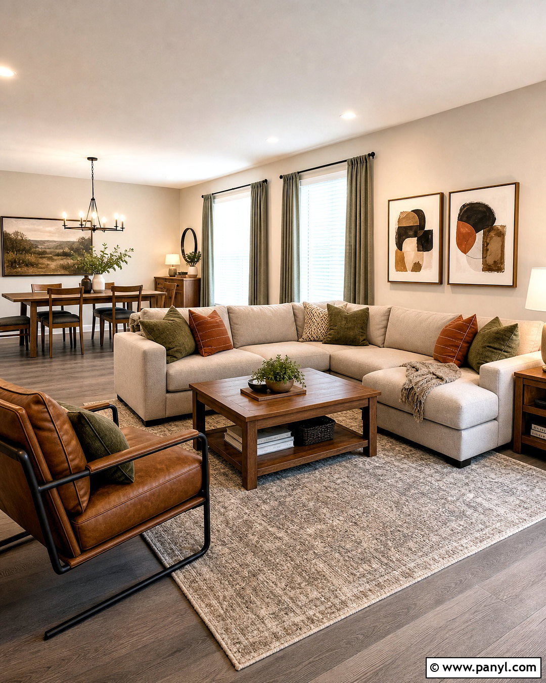 Gray Wood Floors In An Open Concept Living Room - 20 gray wood floors living room decor ideas