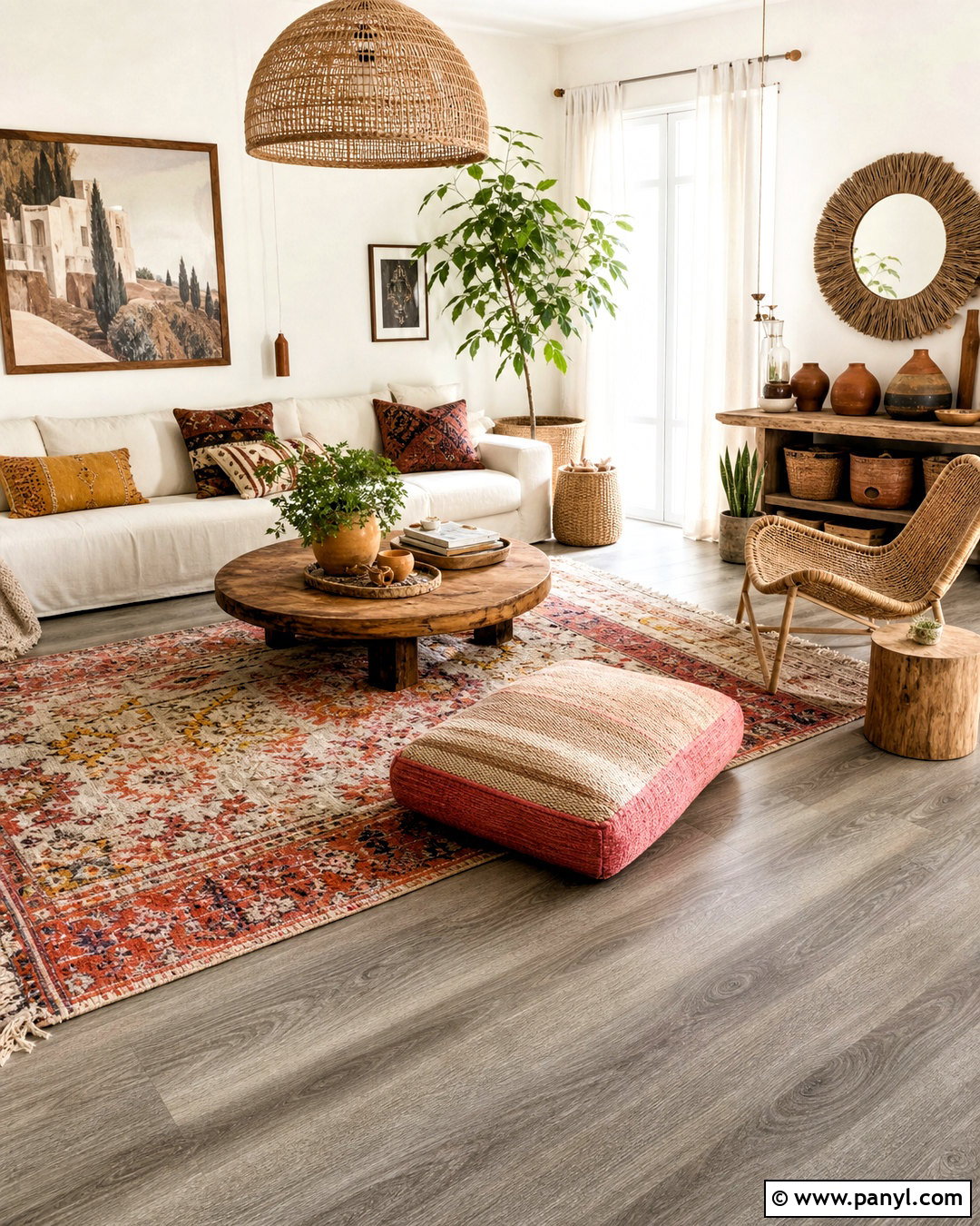 Gray Wood Floors With Boho Decor - 20 gray wood floors living room decor ideas