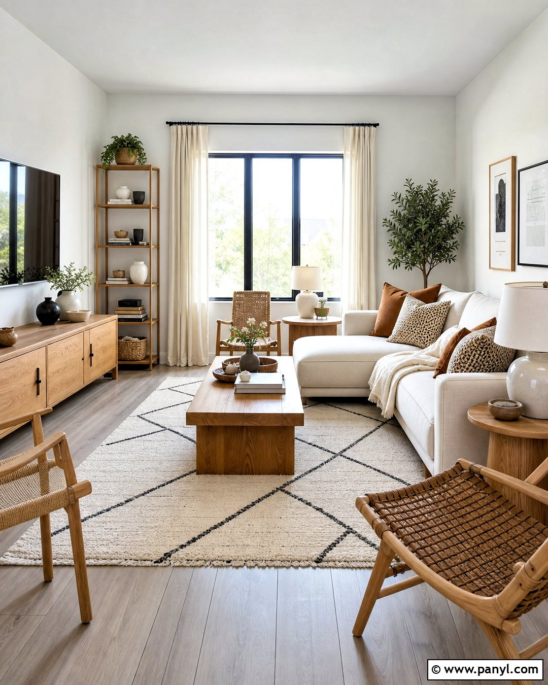 Gray Wood Floors With Natural Oak Furniture - 20 gray wood floors living room decor ideas
