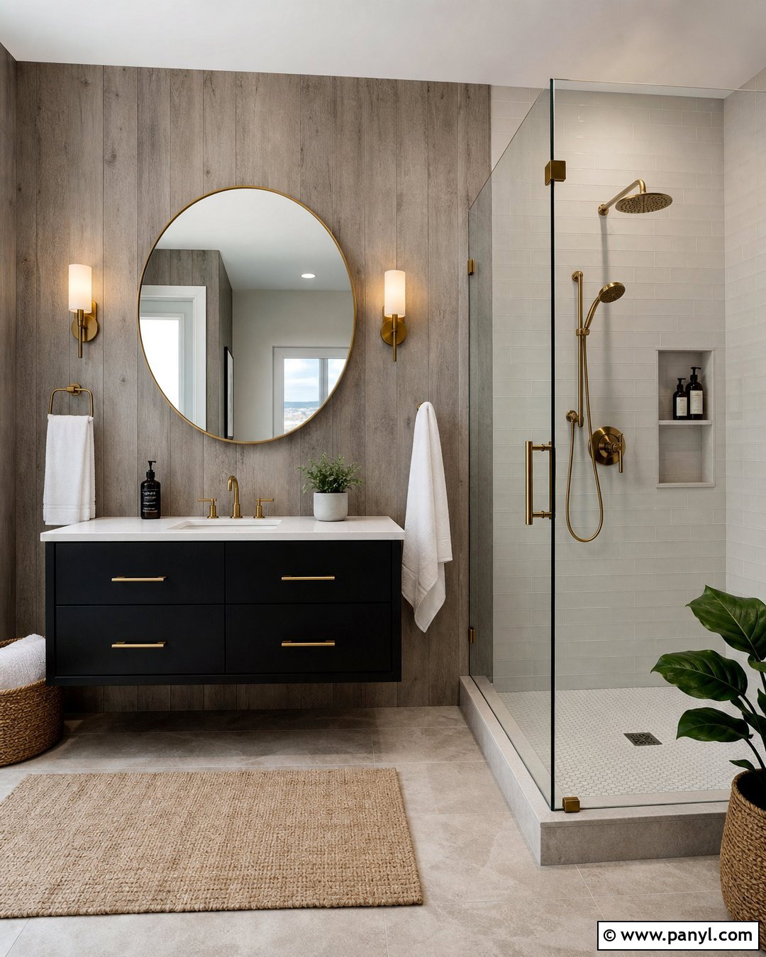 Gray Wood Look Tile Walls - 20 Gray Textured Bathroom Walls