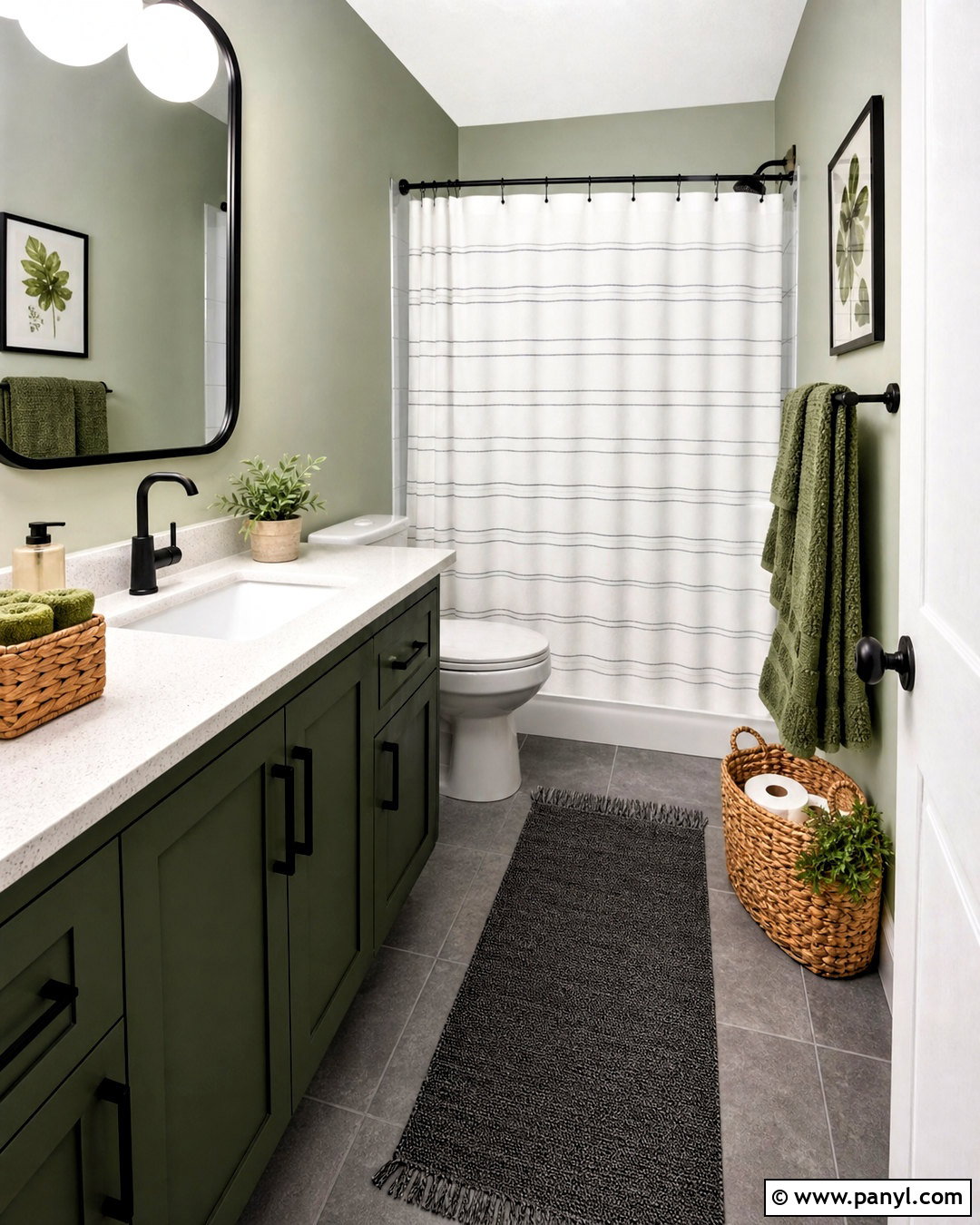 Gray and Green Bathroom on a Budget - 20 gray and green bathroom ideas