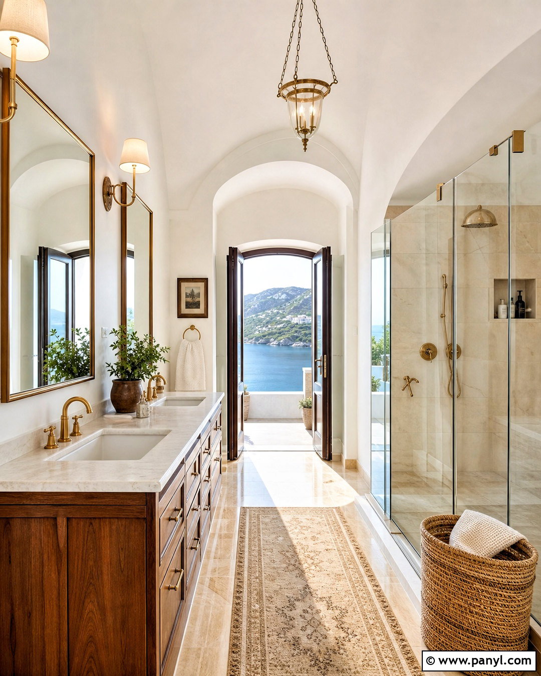 Greek Villa Bathroom With Marble Tile - 20 greek vanilla sherwin williams ideas