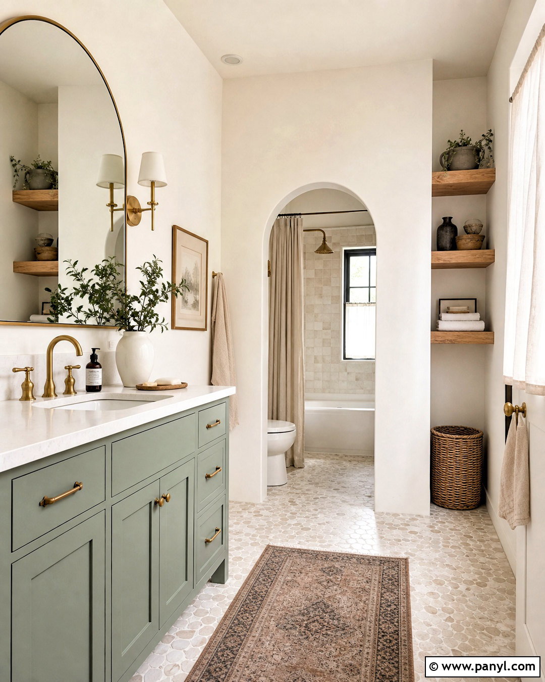 Greek Villa Bathroom With Sage Green Vanity - 20 greek vanilla sherwin williams ideas