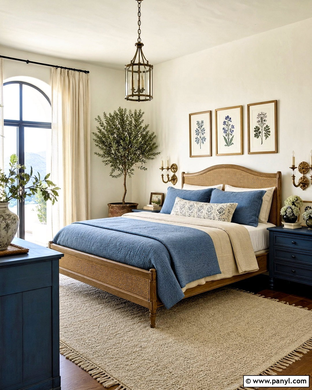 Greek Villa Bedroom With Blue Accents - 20 greek vanilla sherwin williams ideas