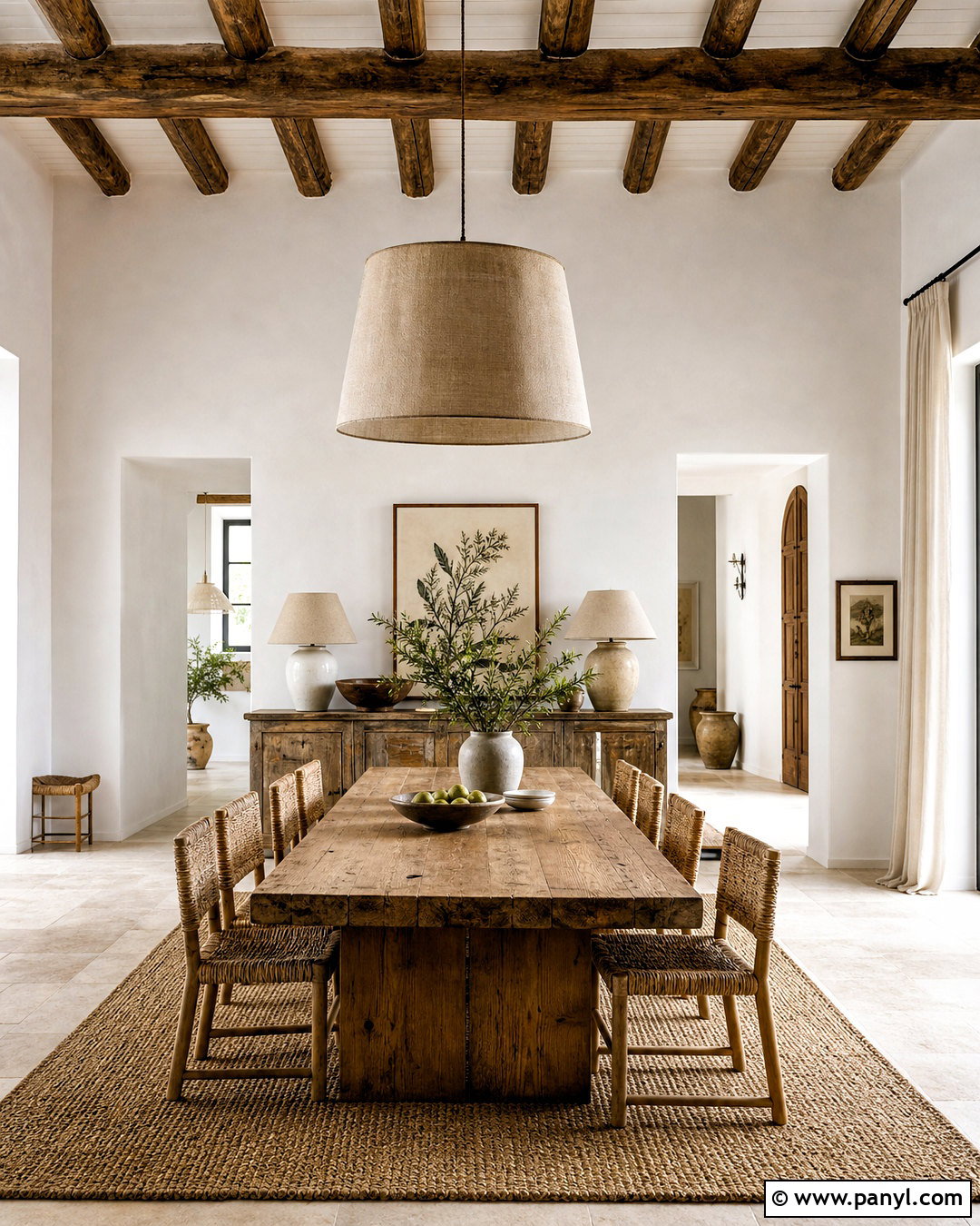 Greek Villa Dining Room With Natural Textures - 20 greek vanilla sherwin williams ideas