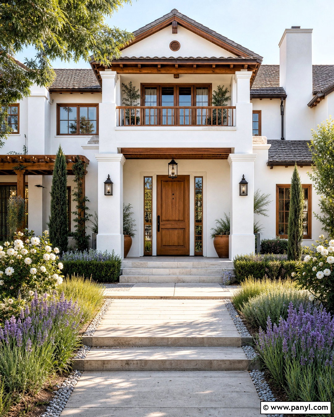 Greek Villa Exterior With Wood Accents - 20 greek vanilla sherwin williams ideas