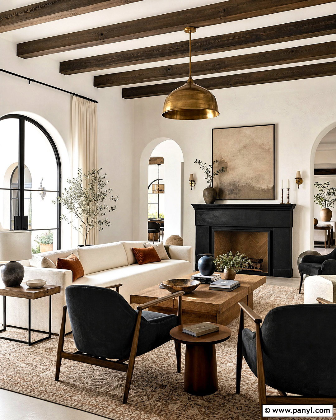 Greek Villa Living Room With Black Accents - 20 greek vanilla sherwin williams ideas