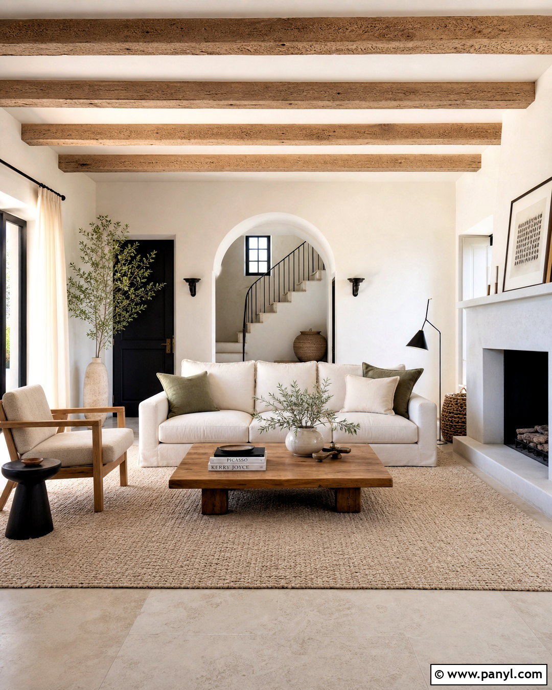 Greek Villa Living Room With Oak Furniture - 20 greek vanilla sherwin williams ideas