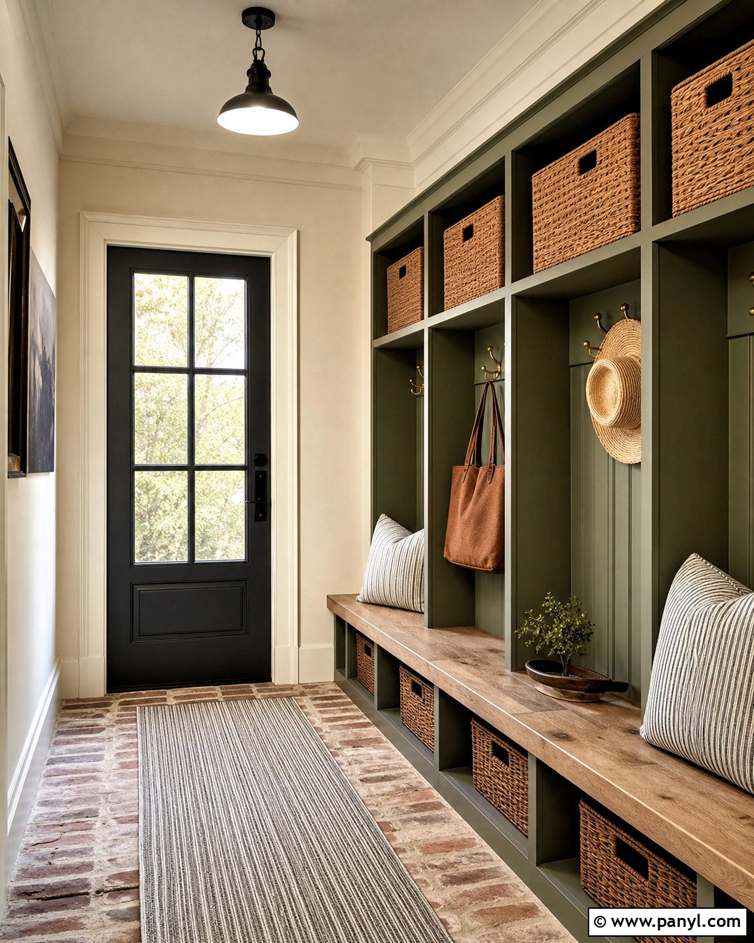 Greek Villa Mudroom With Olive Cabinets - 20 greek vanilla sherwin williams ideas