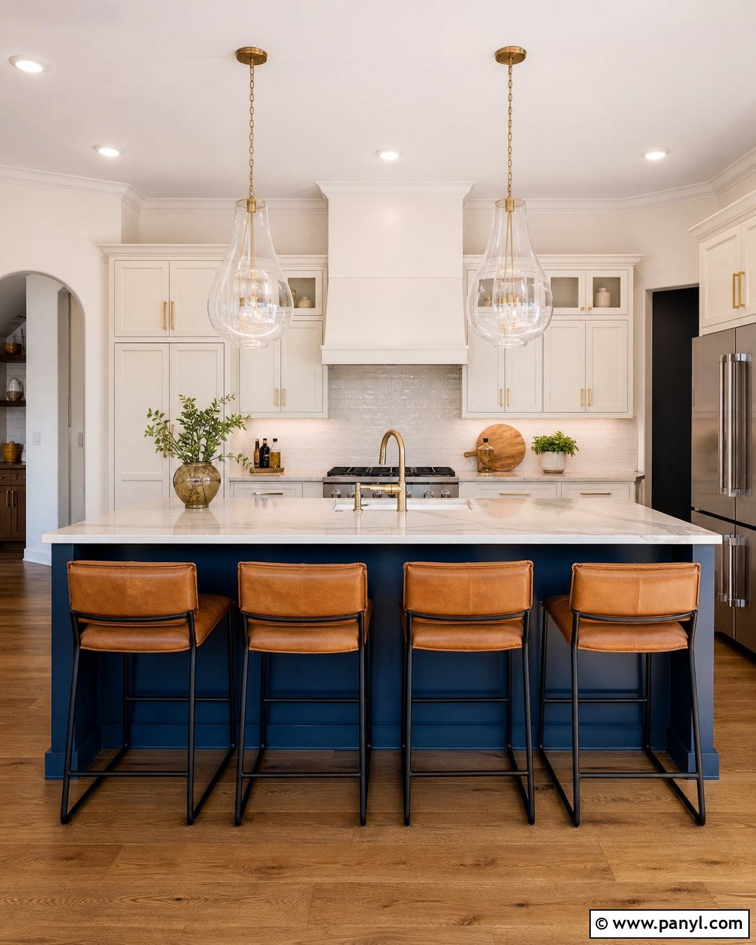 Greek Villa Walls With A Blue Kitchen Island - 30 sherwin williams greek villa walls