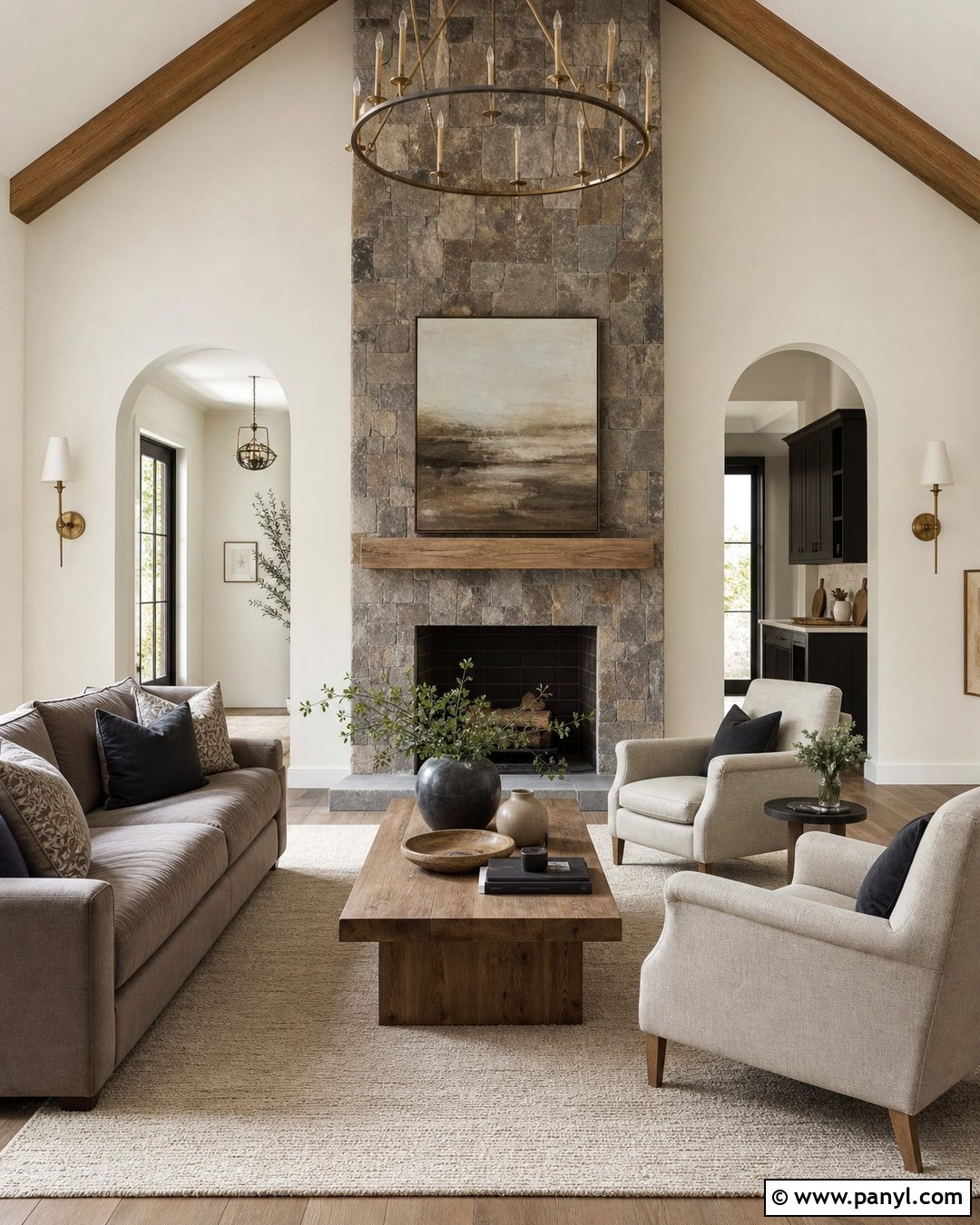 Greek Villa Walls With A Stone Fireplace - 30 sherwin williams greek villa walls
