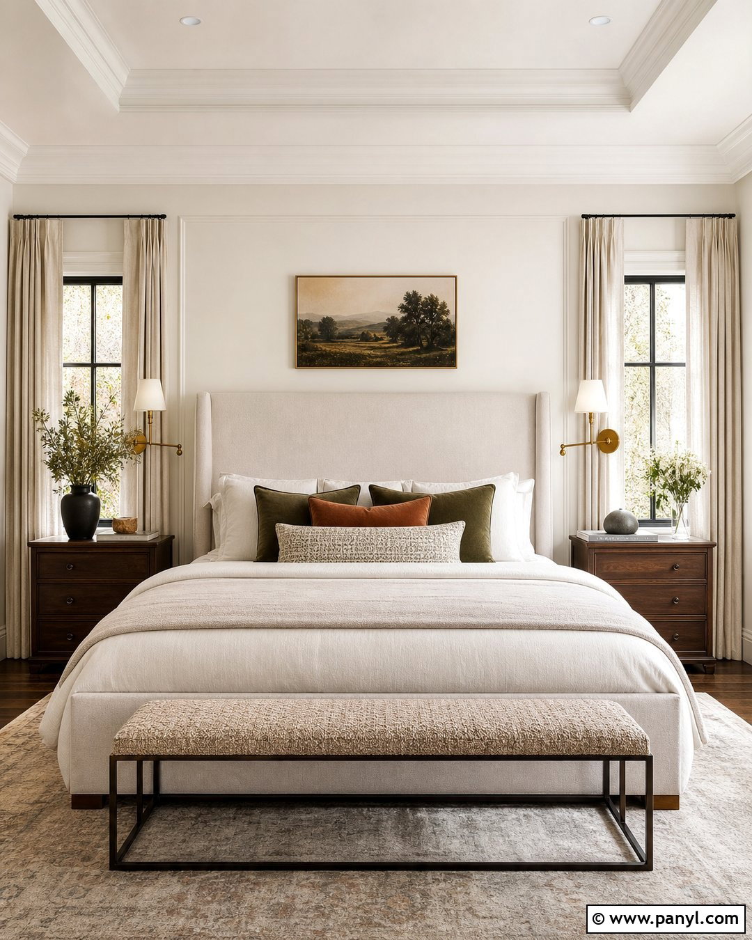 Greek Villa Walls With An Upholstered Bed - 30 sherwin williams greek villa walls