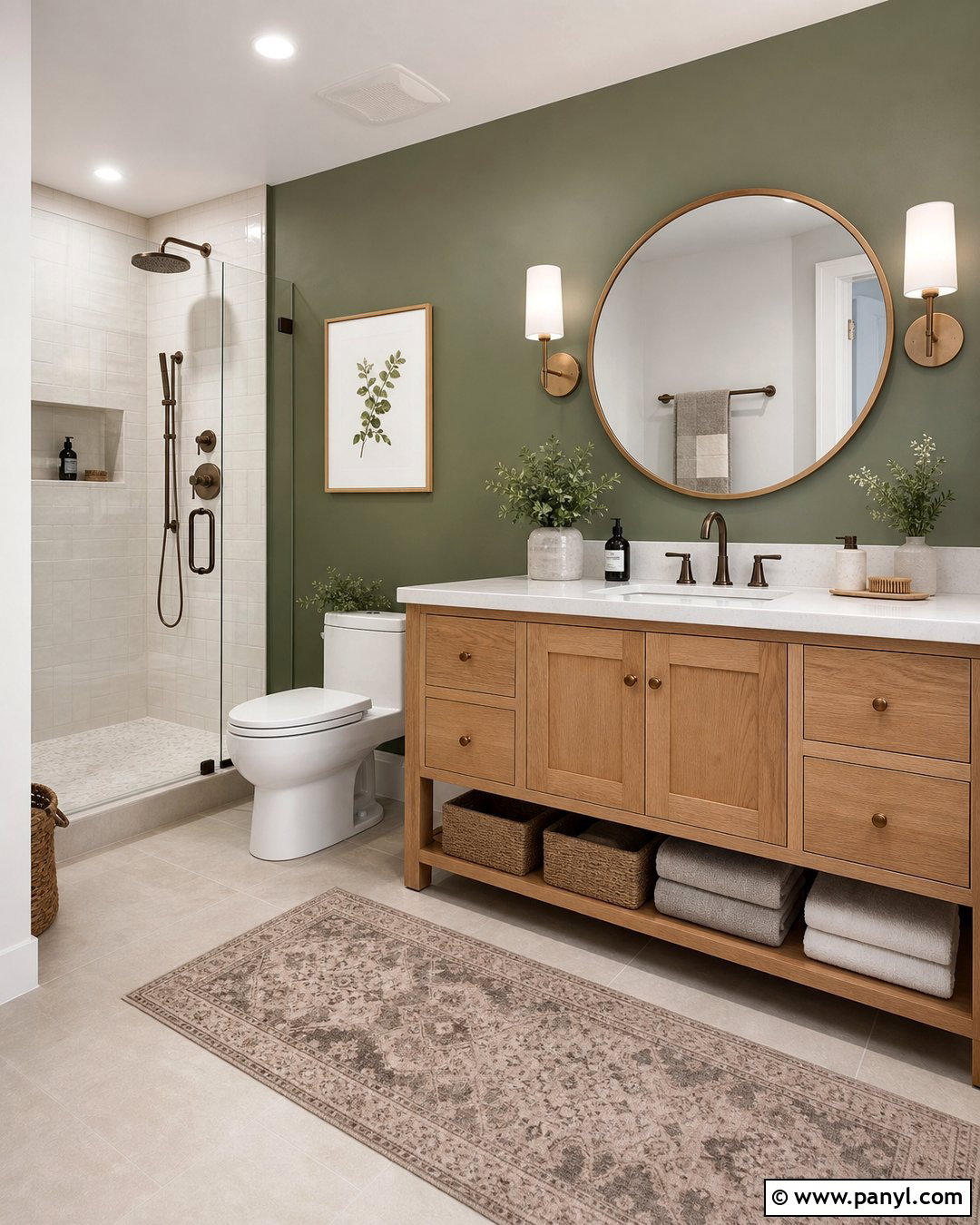 Green Accent Wall Bathroom - 50 green accent wall ideas