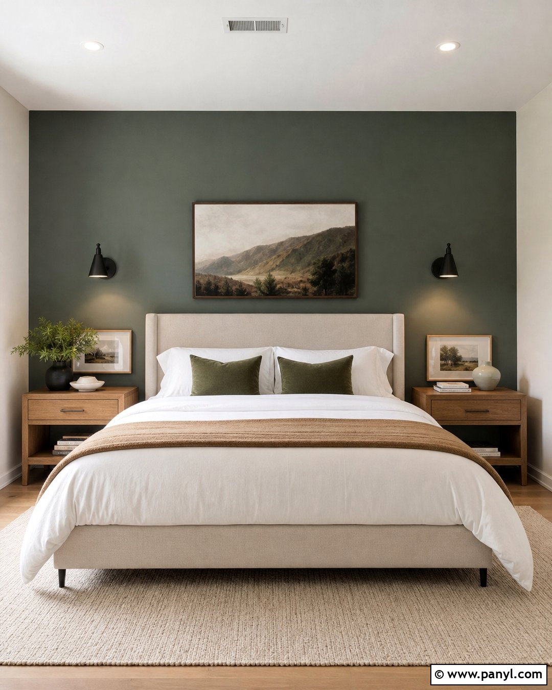 Green Accent Wall Bedroom - 45 green painted walls
