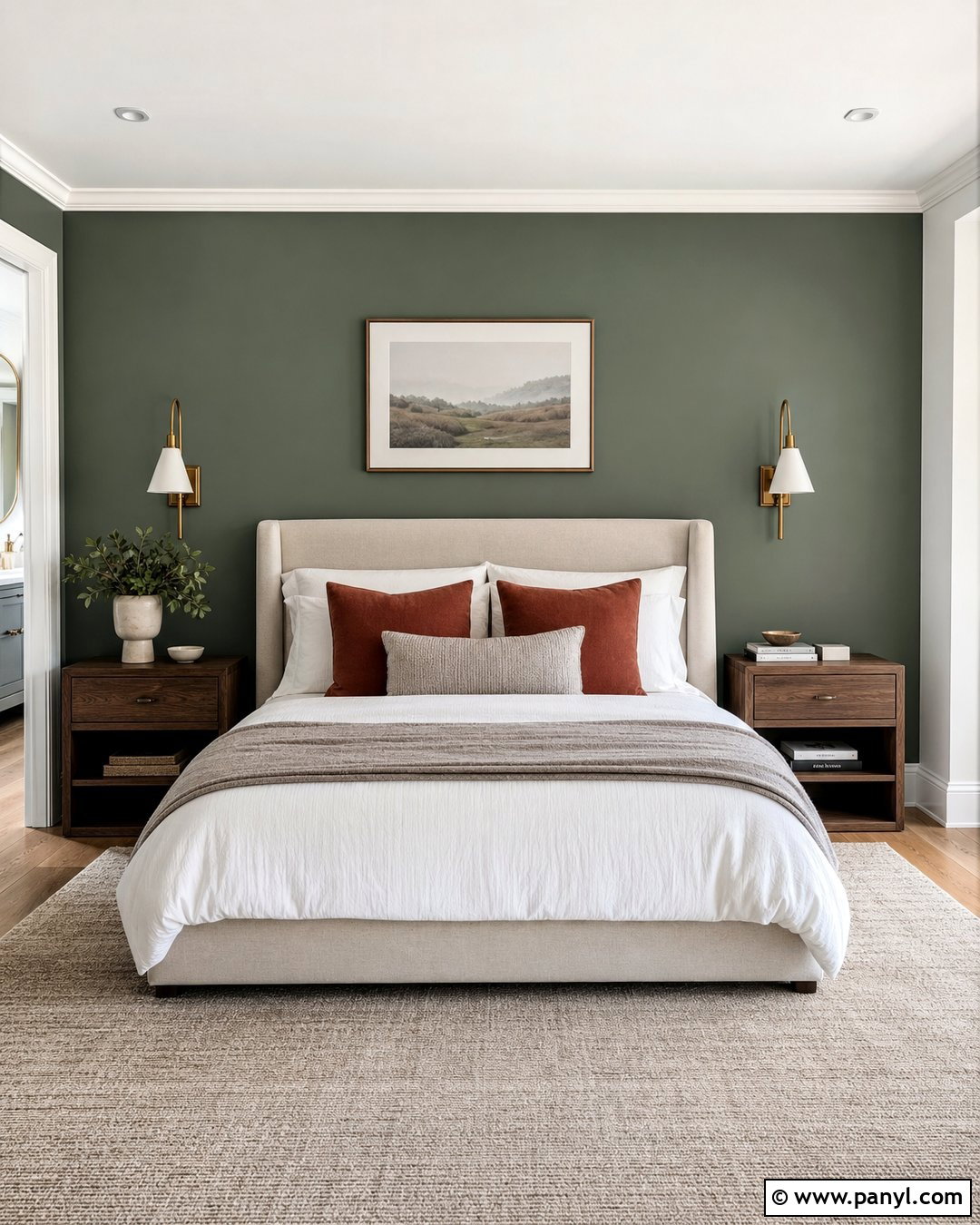 Green Accent Wall Behind A Bed - 50 green accent wall ideas