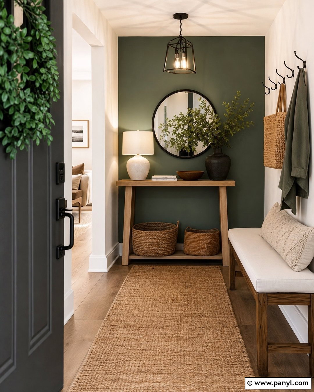 Green Accent Wall Entryway - 35 green accent walls