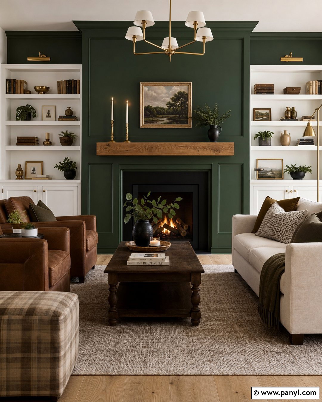 Green Accent Wall Fireplace - 35 green accent walls