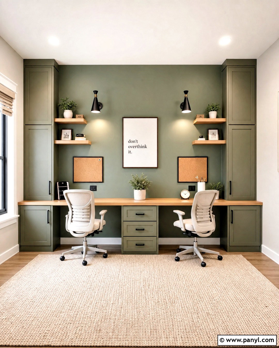 Green Accent Wall For Shared Office - 20 green accent wall office ideas