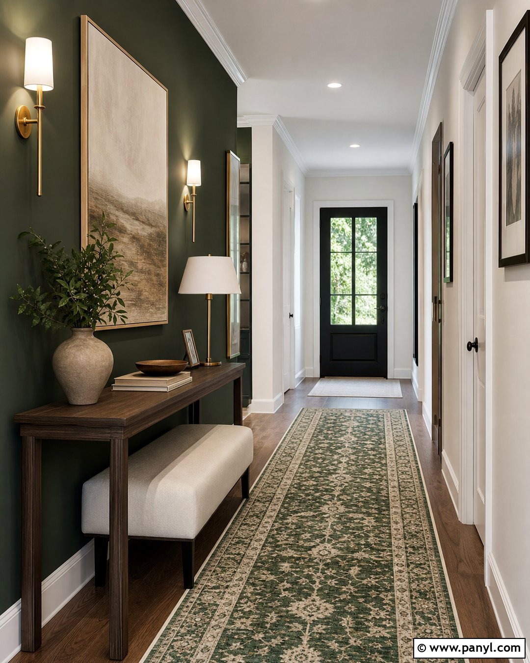 Green Accent Wall Hallway - 35 green accent walls