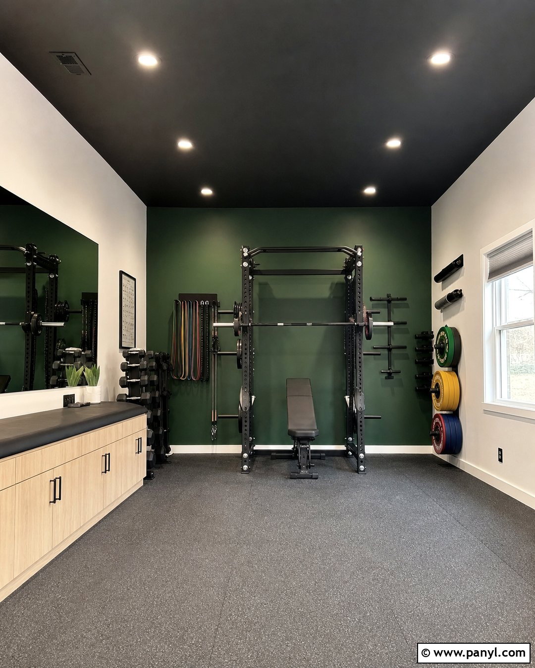 20 Modern Home Gym With Green Accent Wall Ideas: Fresh Picks