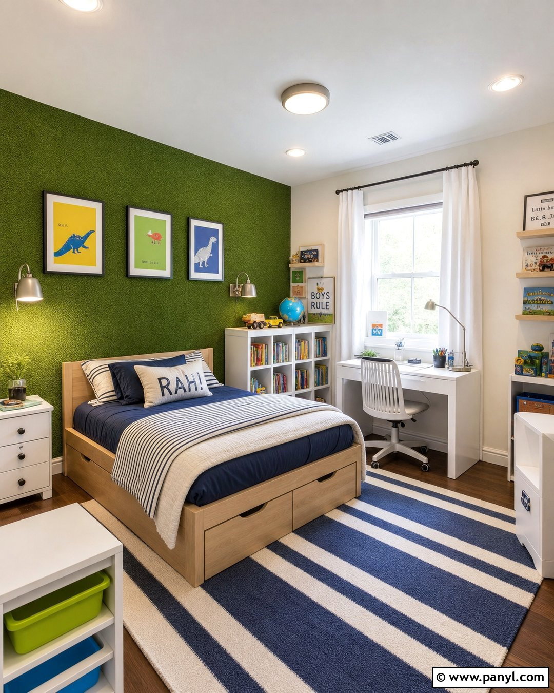 Green Accent Wall Kids Bedroom - 35 green accent walls