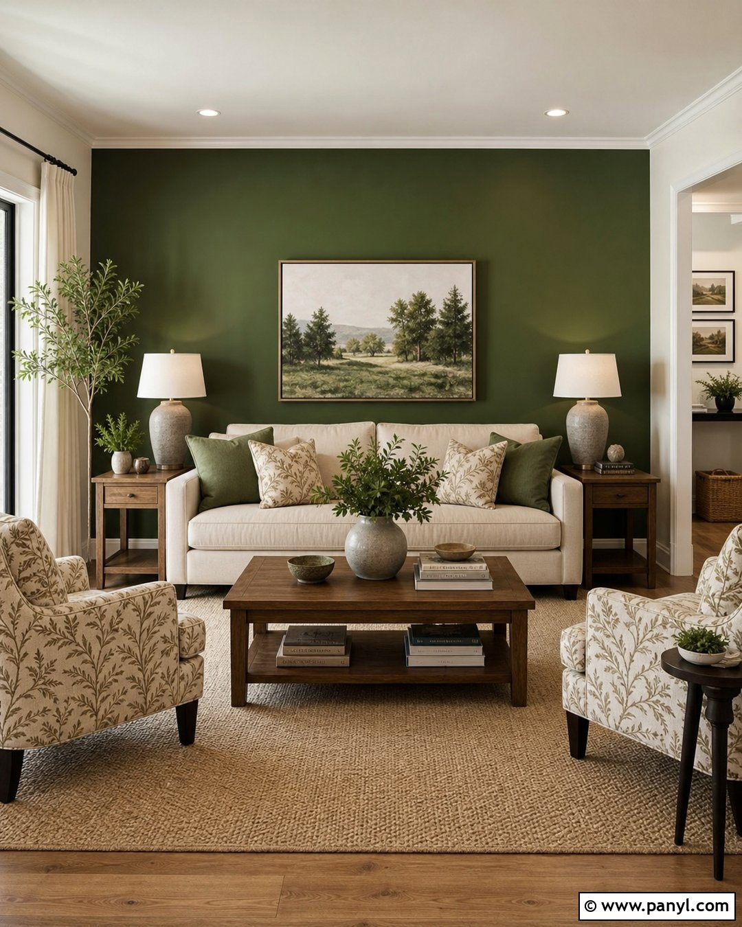 Green Accent Wall Living Room - 50 green walls