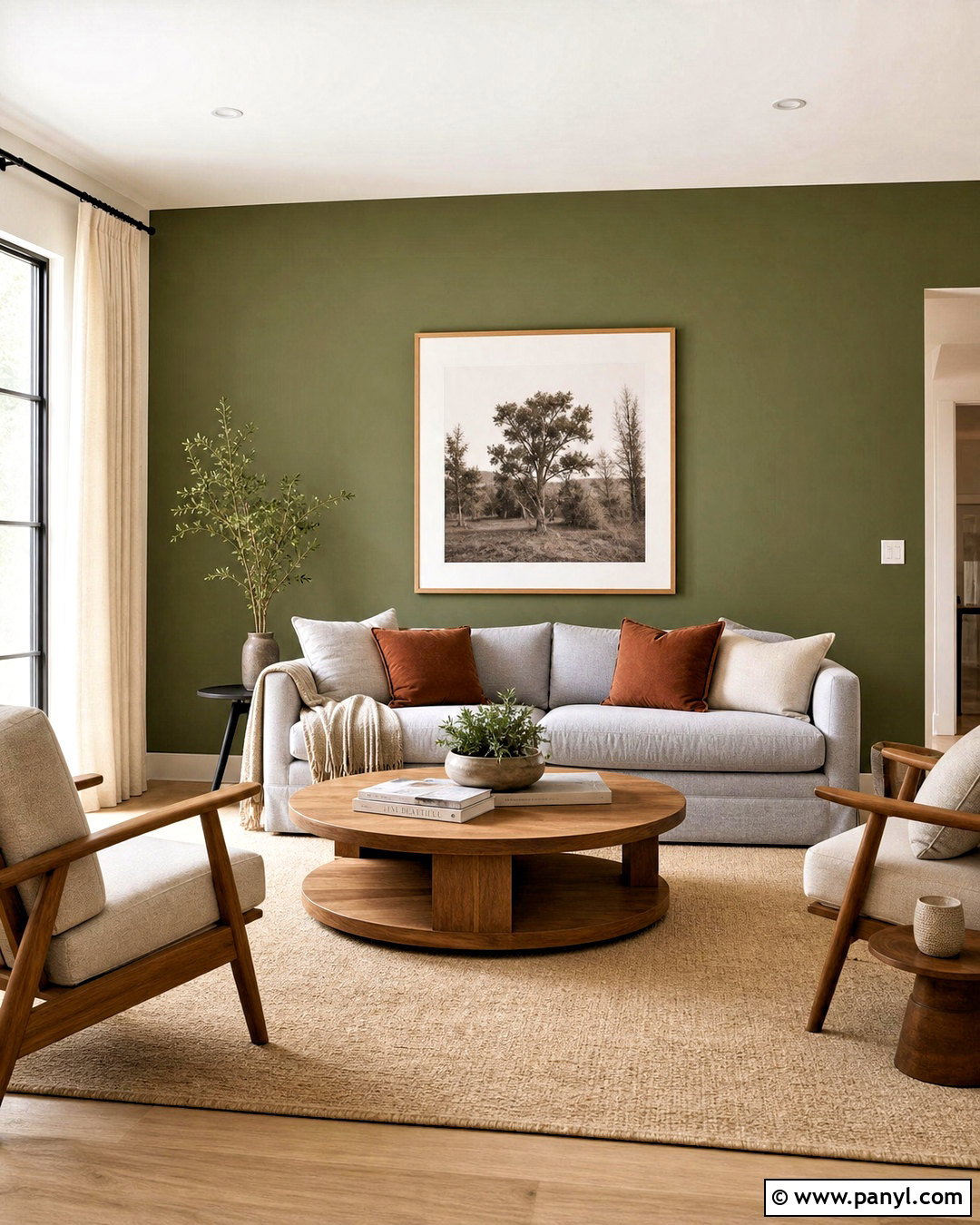 Green Accent Wall Living Room - 20 green walls living room ideas