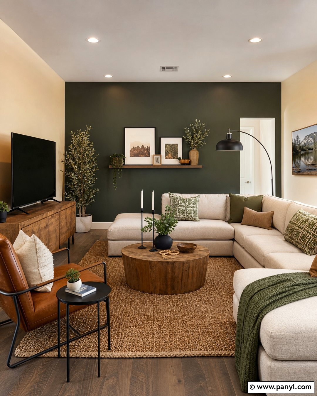 Green Accent Wall Living Room - 25 Wall Color Ideas Green Ideas