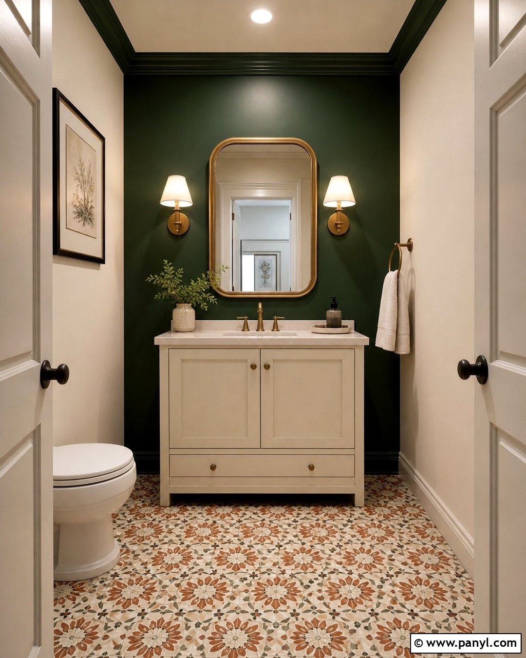 Green Accent Wall Powder Room - 50 green accent wall ideas