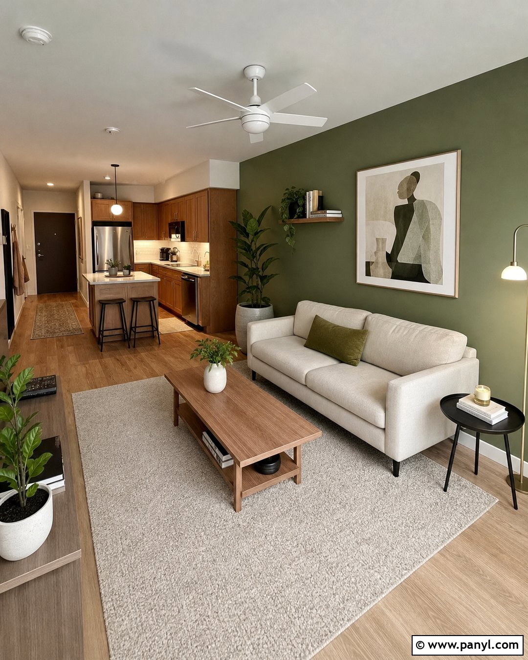 Green Accent Wall Small Apartment - 30 Accent Wall Green Ideas
