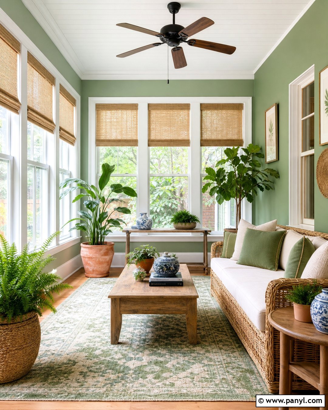 Green Accent Wall Sunroom - 50 green accent wall ideas