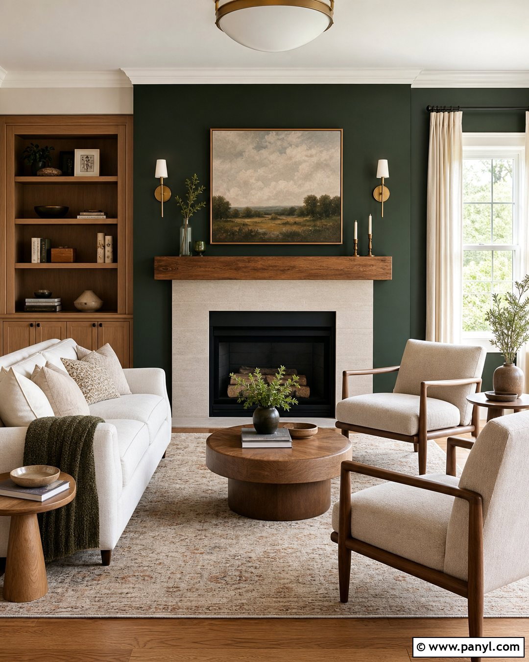 Green Accent Wall With Fireplace - 50 green accent wall ideas
