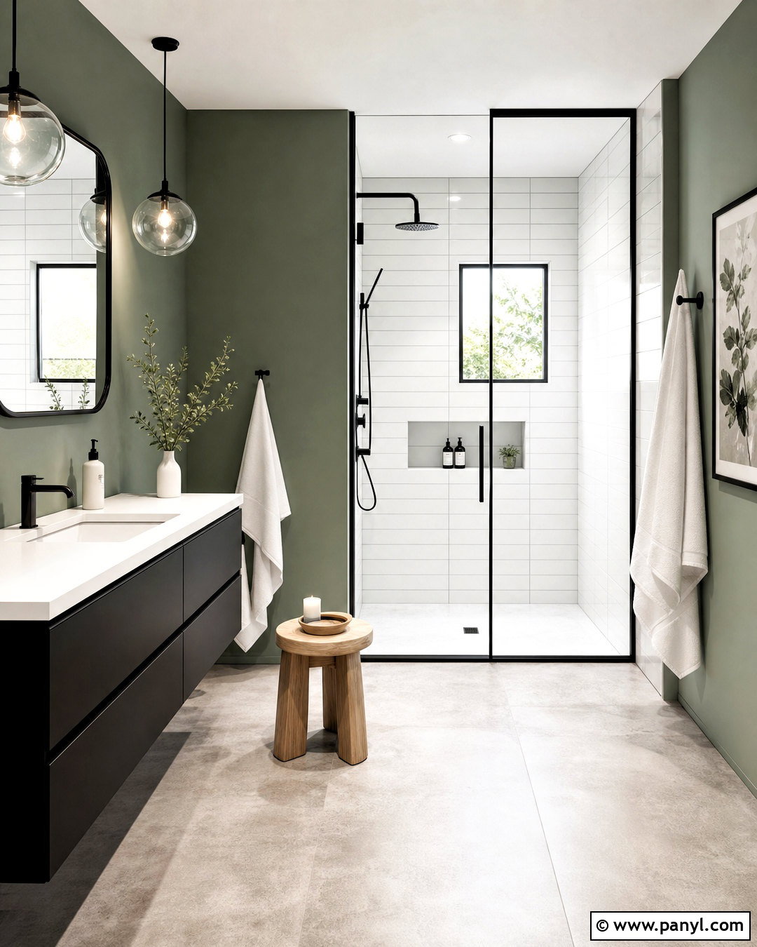 Green And Black Bathroom - 20 safe green bathroom ideas