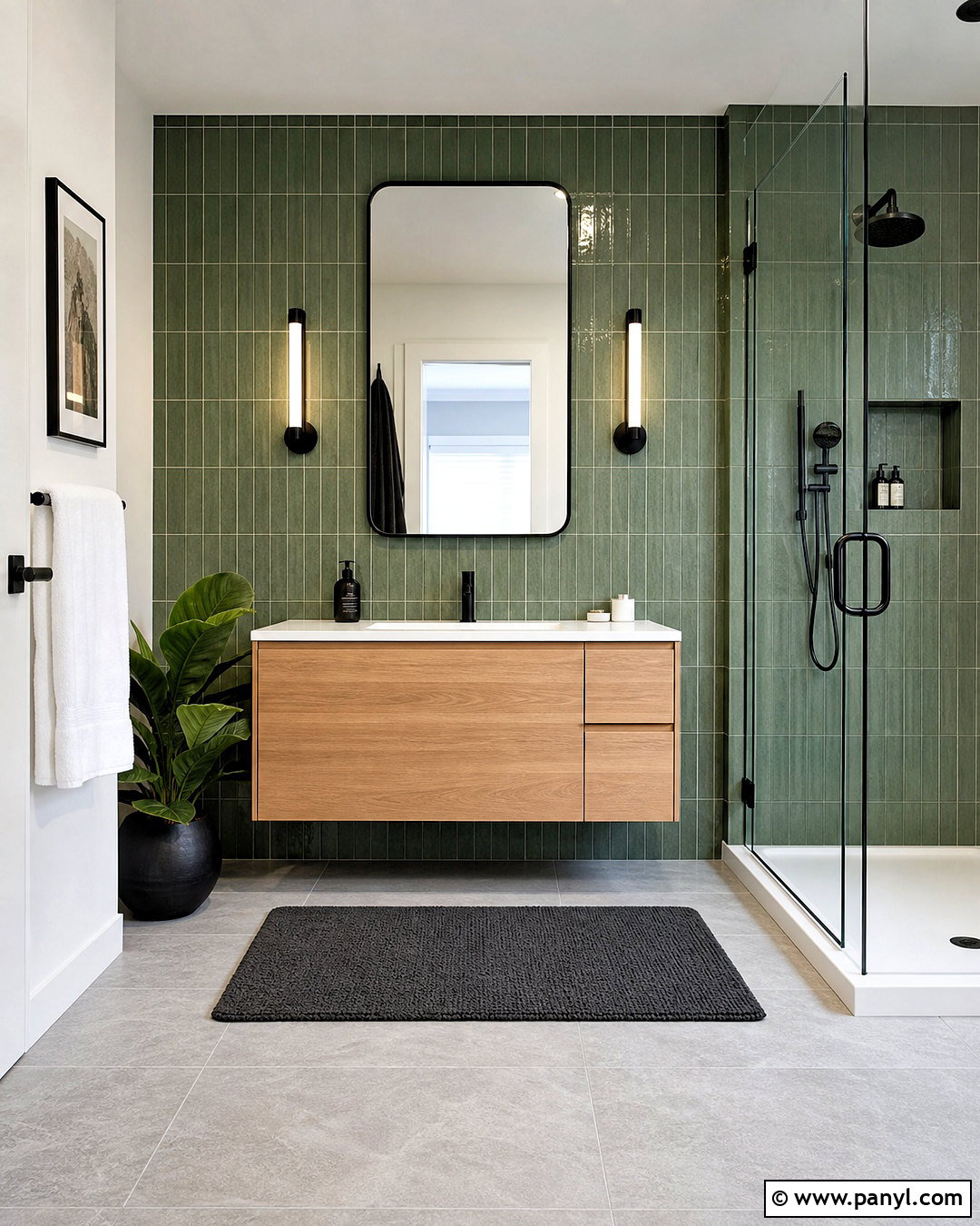 Green And Black Bathroom - 20 green accent bathroom ideas