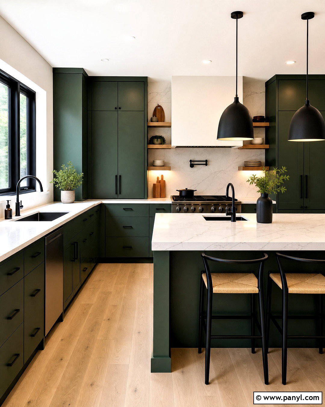 Green And Black Kitchen - 20 green color room ideas
