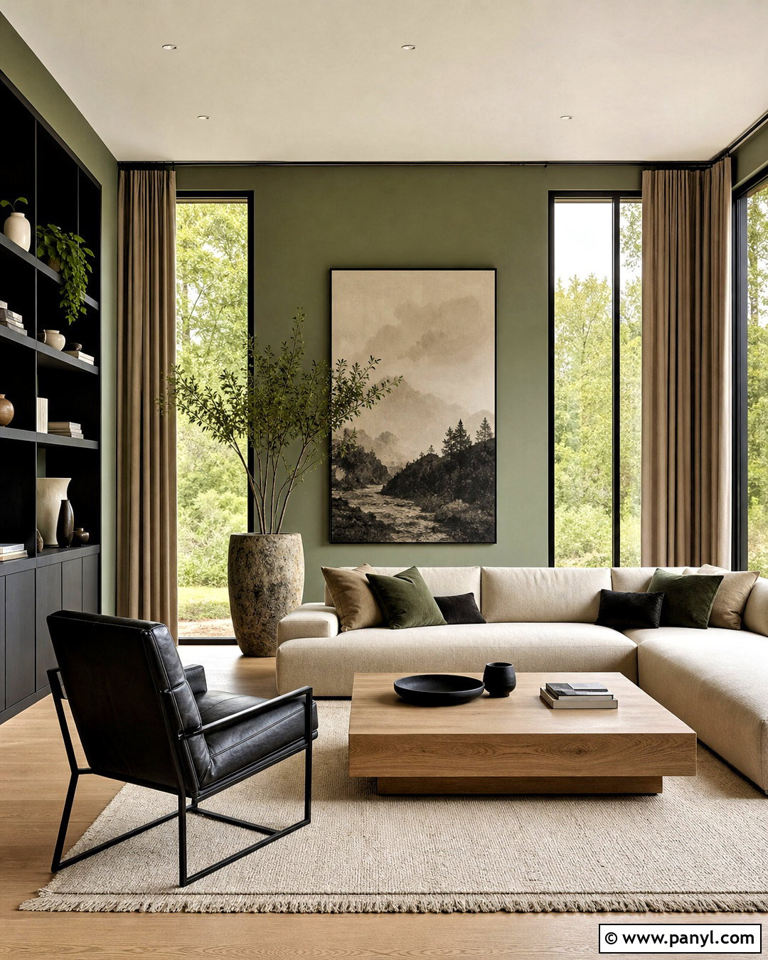 Green And Black Living Room - 20 green paint living room ideas