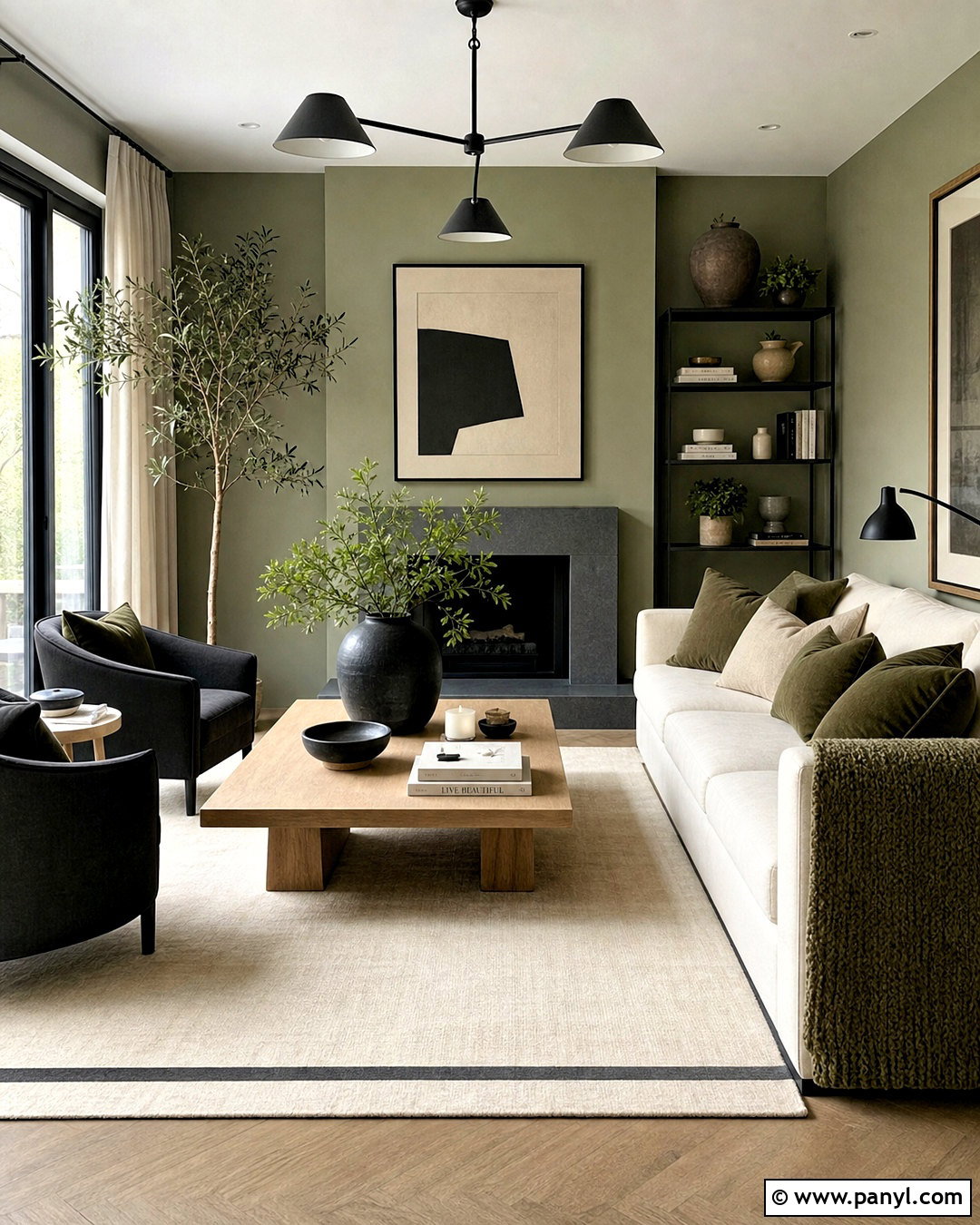 Green And Black Living Room - 20 green and neutral living room ideas