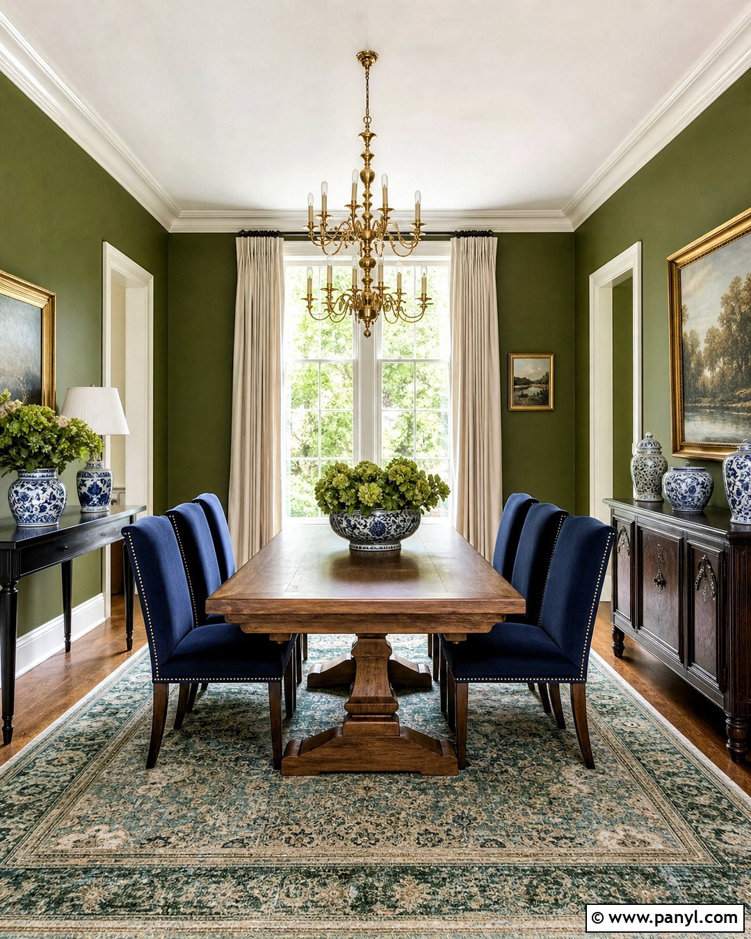 Green And Blue Dining Room - 20 green interior paint ideas