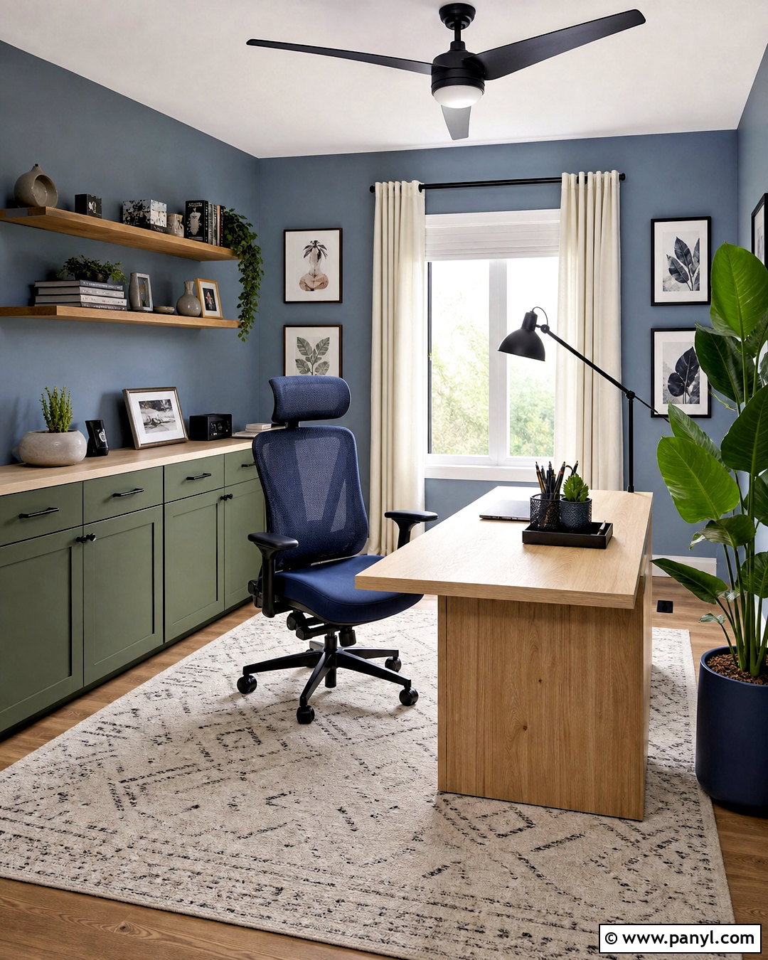 Green And Blue Modern Home Office - 20 green and blue decor ideas