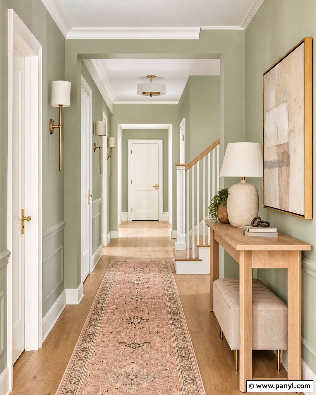 Green And Blush Corridor - 20 green corridor ideas