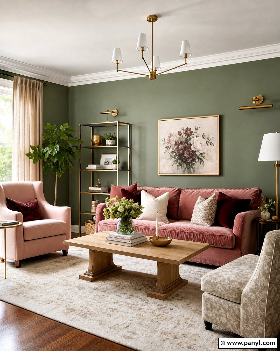 Green And Blush Living Room Walls - 20 green living room walls