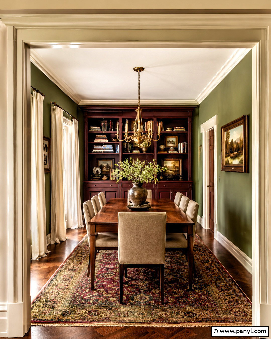 Green And Burgundy Walls - 20 Wall Color Combination With Green Ideas