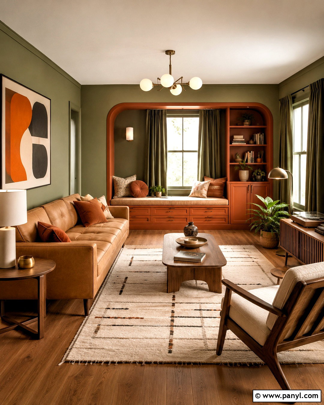 Green And Burnt Orange Walls - 20 Wall Color Combination With Green Ideas