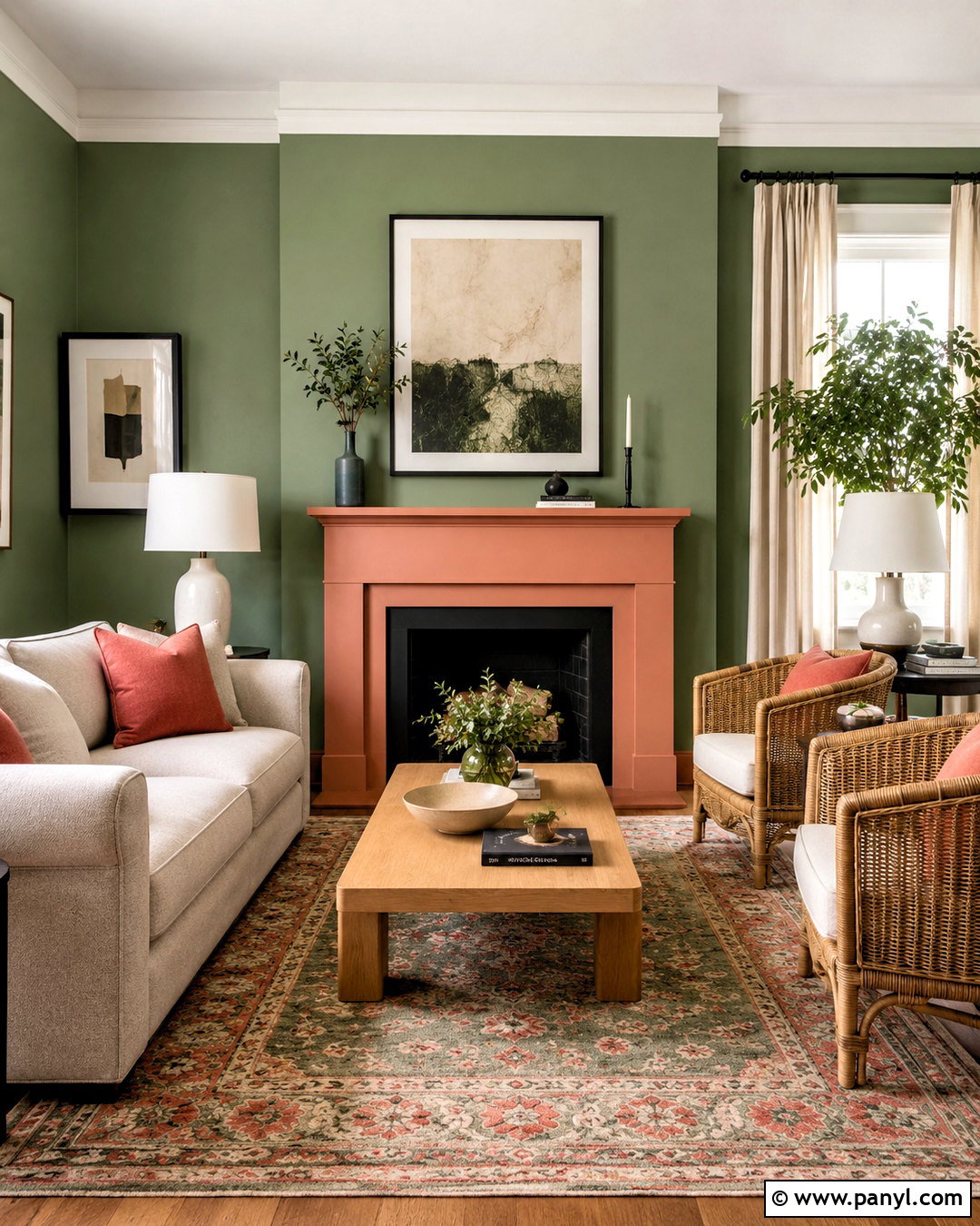 Green And Coral Walls - 20 Wall Color Combination With Green Ideas